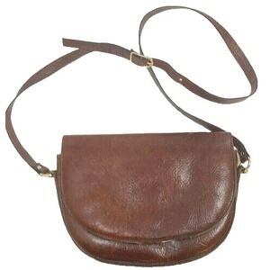 Rare Vtg Michael Rome Vintage Italian Leather Brown Crossbody Purse